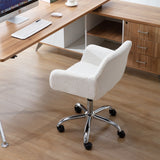 Faux Fur Home Office Chair,Fluffy Fuzzy Comfortable Makeup Vanity Chair ,Swivel Desk Chair Height Adjustable Dressing Chair