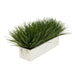 Faux Green Farm Grass in Large Washed Wood Trough with Rope Handles