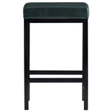 Faux Leather Bar Stools Metal Upholstered Counter Stool Set of 2