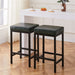 Faux Leather Bar Stools Metal Upholstered Counter Stool Set of 2