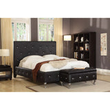Faux Leather Black Upholstered Bed