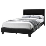 Faux Leather Full Platform Bed in Black
