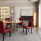 Faux Leather Upholstered Parsons Dining Chair with High Backrest
