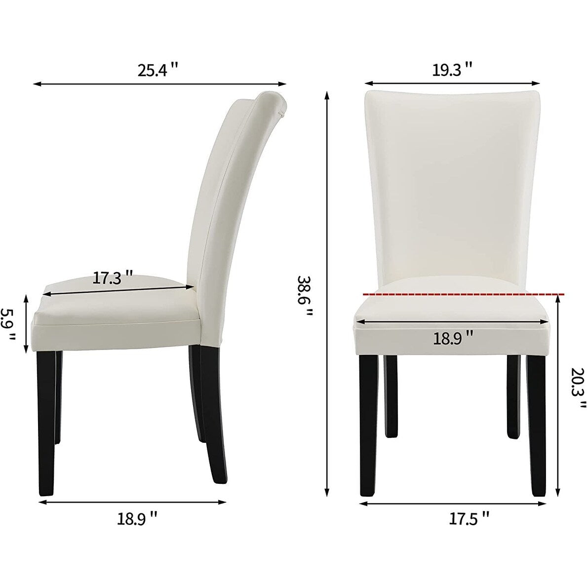 Faux Leather Upholstered Parsons Dining Chair with High Backrest
