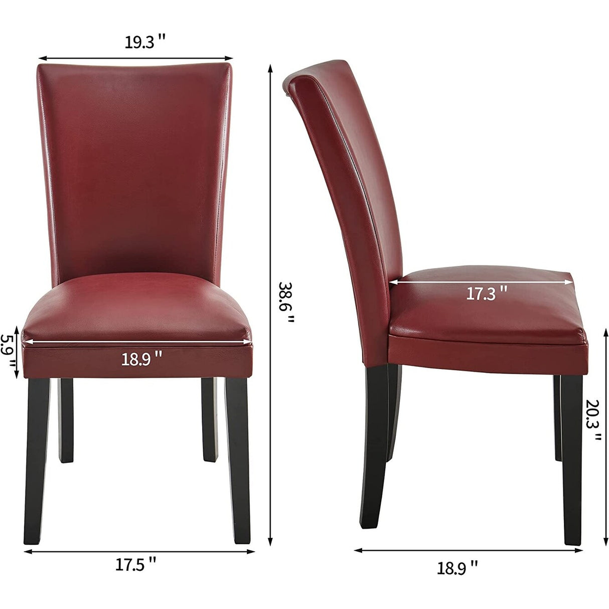 Faux Leather Upholstered Parsons Dining Chair with High Backrest