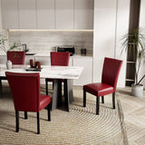 Faux Leather Upholstered Parsons Dining Chair with High Backrest