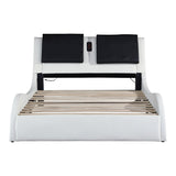 Faux Leather Upholstered Platform Bed Frame, King Size