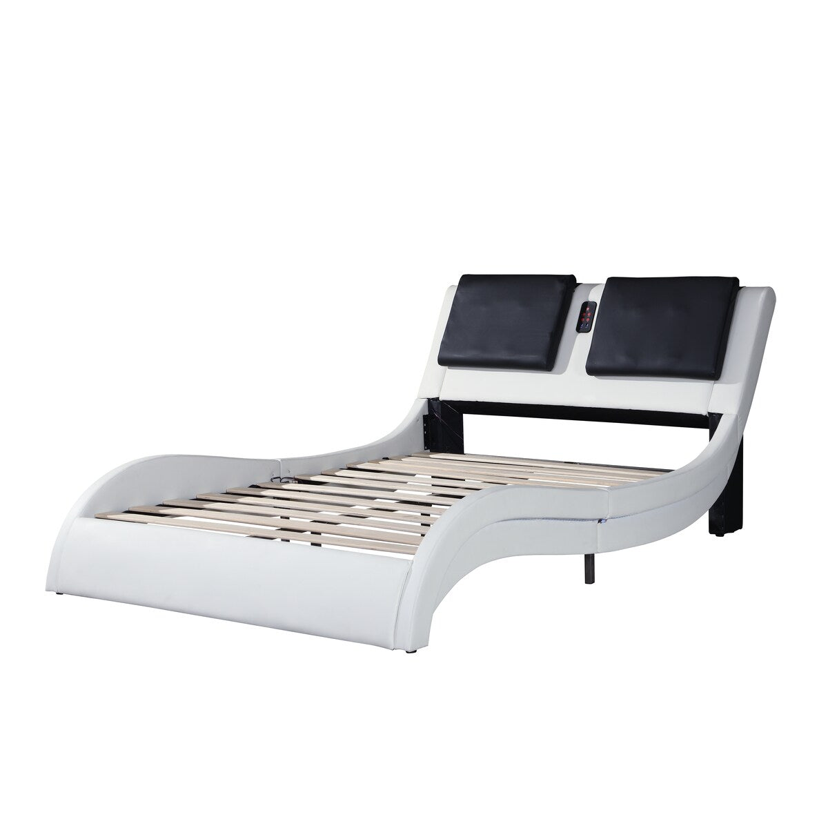 Faux Leather Upholstered Platform Bed Frame, King Size