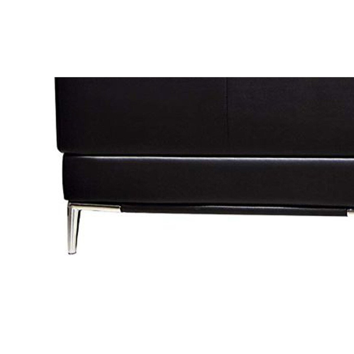 Faux Leather Upholstered Wooden Loveseat with Square Quilt Tuft Pattern on Backrest, Black