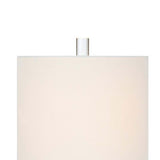 Faux Marble Mini Lamps with Drum Shape Linen Shade, White and Brown, Assortment of Two
