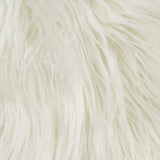 Faux Sheepskin Upholstered Accent Chair with Acrylic Legs, White