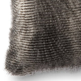 Faux-fur Grey Textured 22-inch Pillow Cover