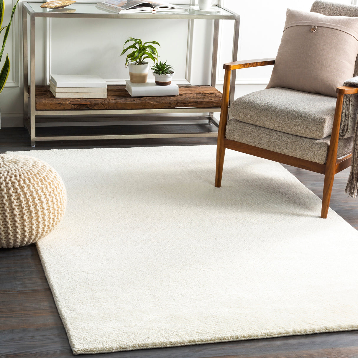 Fazeley Hand Knotted Wool Blend Casual Area Rug
