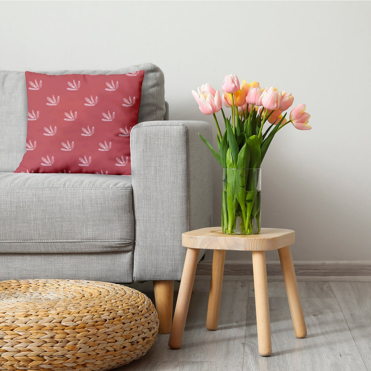 Feather Pattern Decorative Throw Pillow