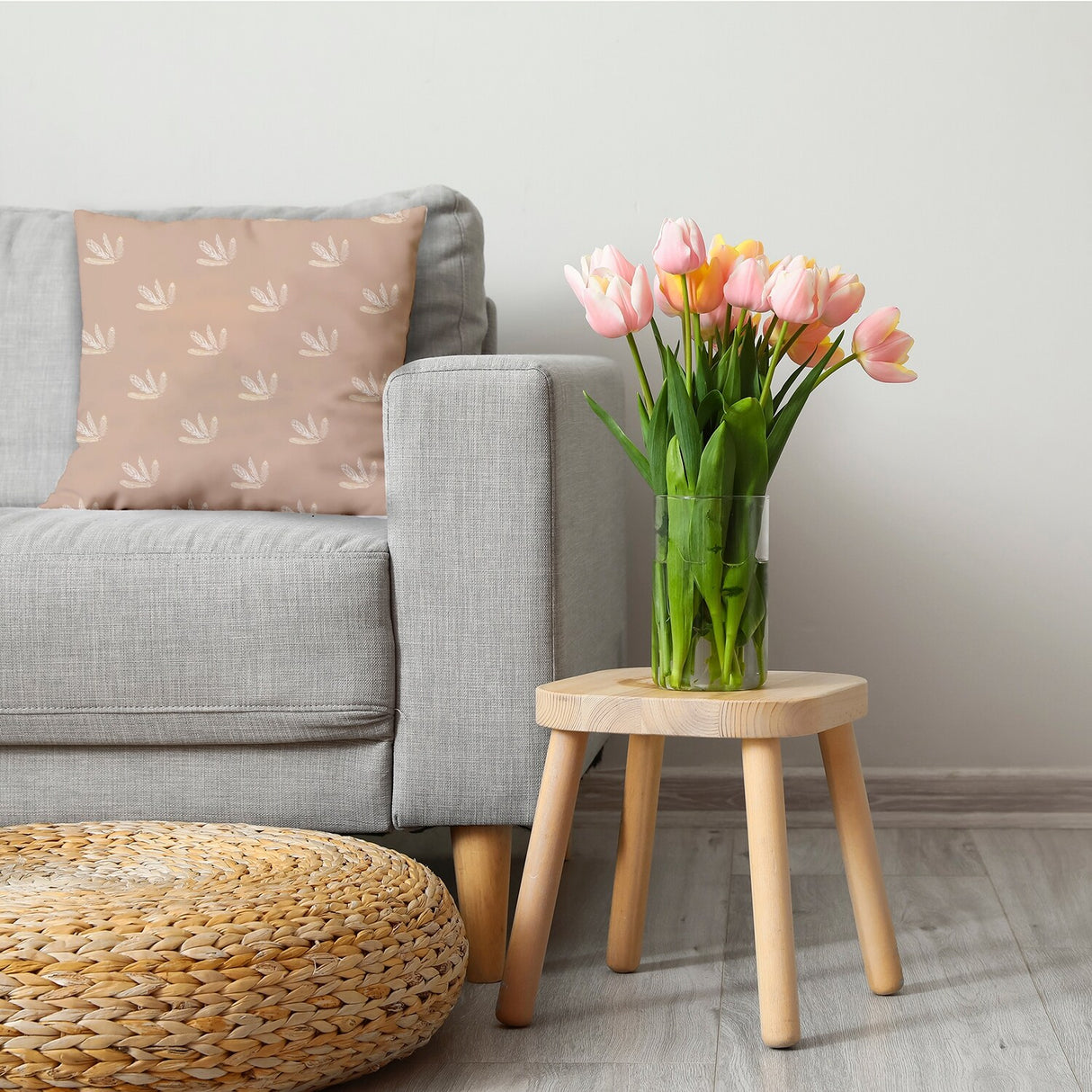 Feather Pattern Decorative Throw Pillow