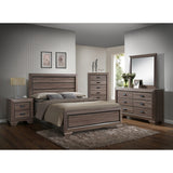 Federica 3 Piece Grayish Brown Panel Bedroom Set