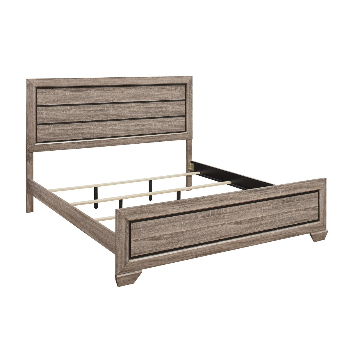 Federica 3 Piece Grayish Brown Panel Bedroom Set