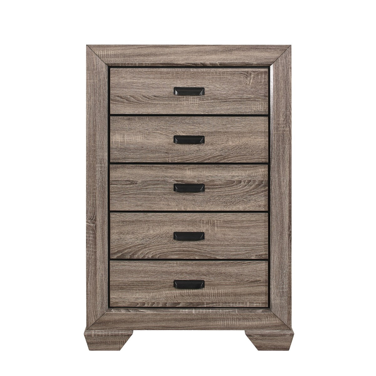 Federica 3 Piece Grayish Brown Panel Bedroom Set