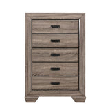 Federica 3 Piece Grayish Brown Panel Bedroom Set