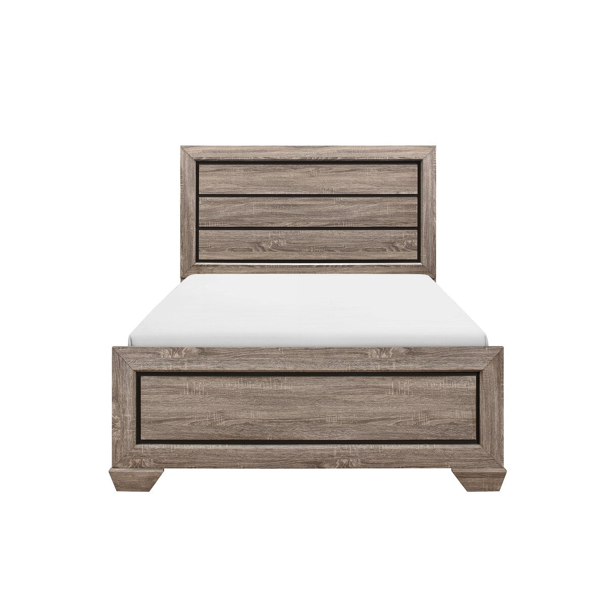 Federica 3 Piece Grayish Brown Panel Bedroom Set