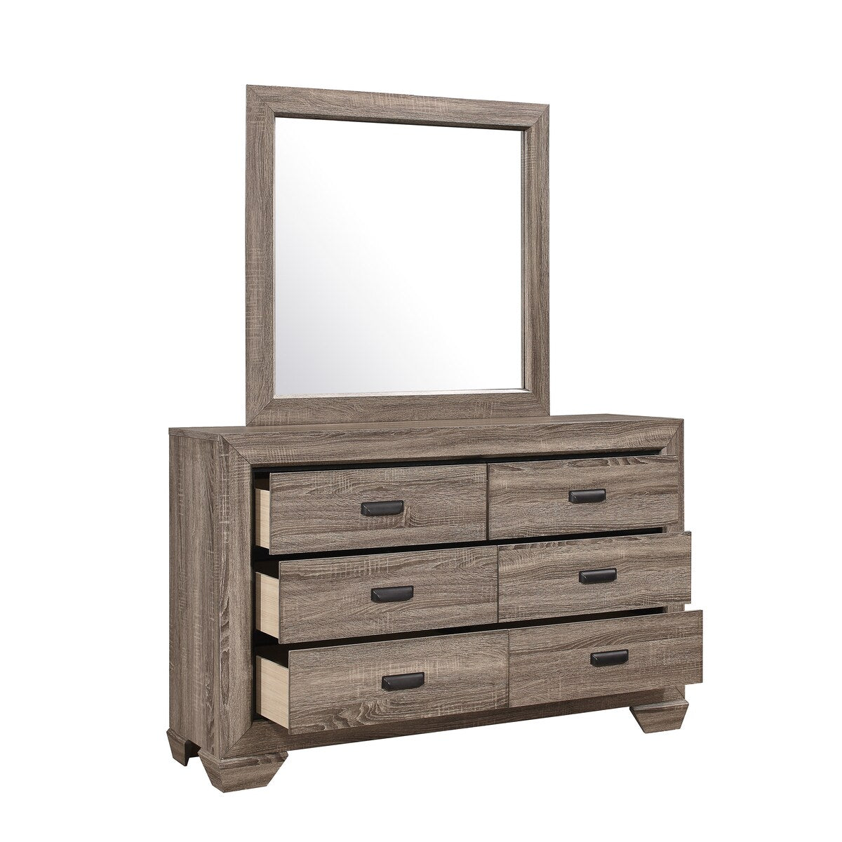 Federica 3 Piece Grayish Brown Panel Bedroom Set