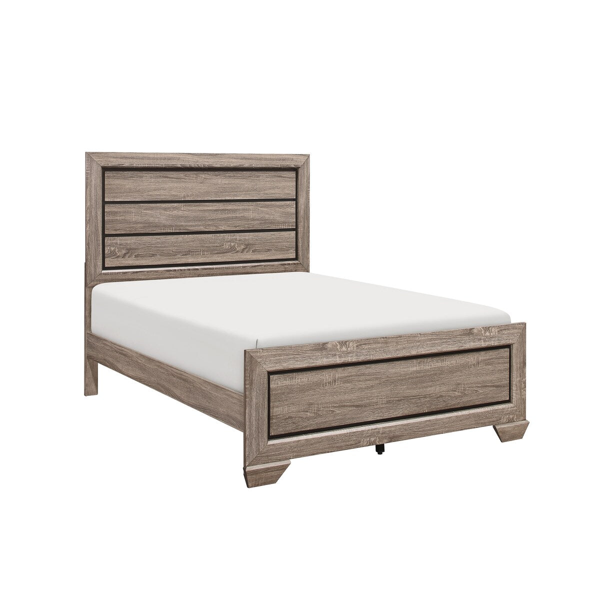 Federica 3 Piece Grayish Brown Panel Bedroom Set