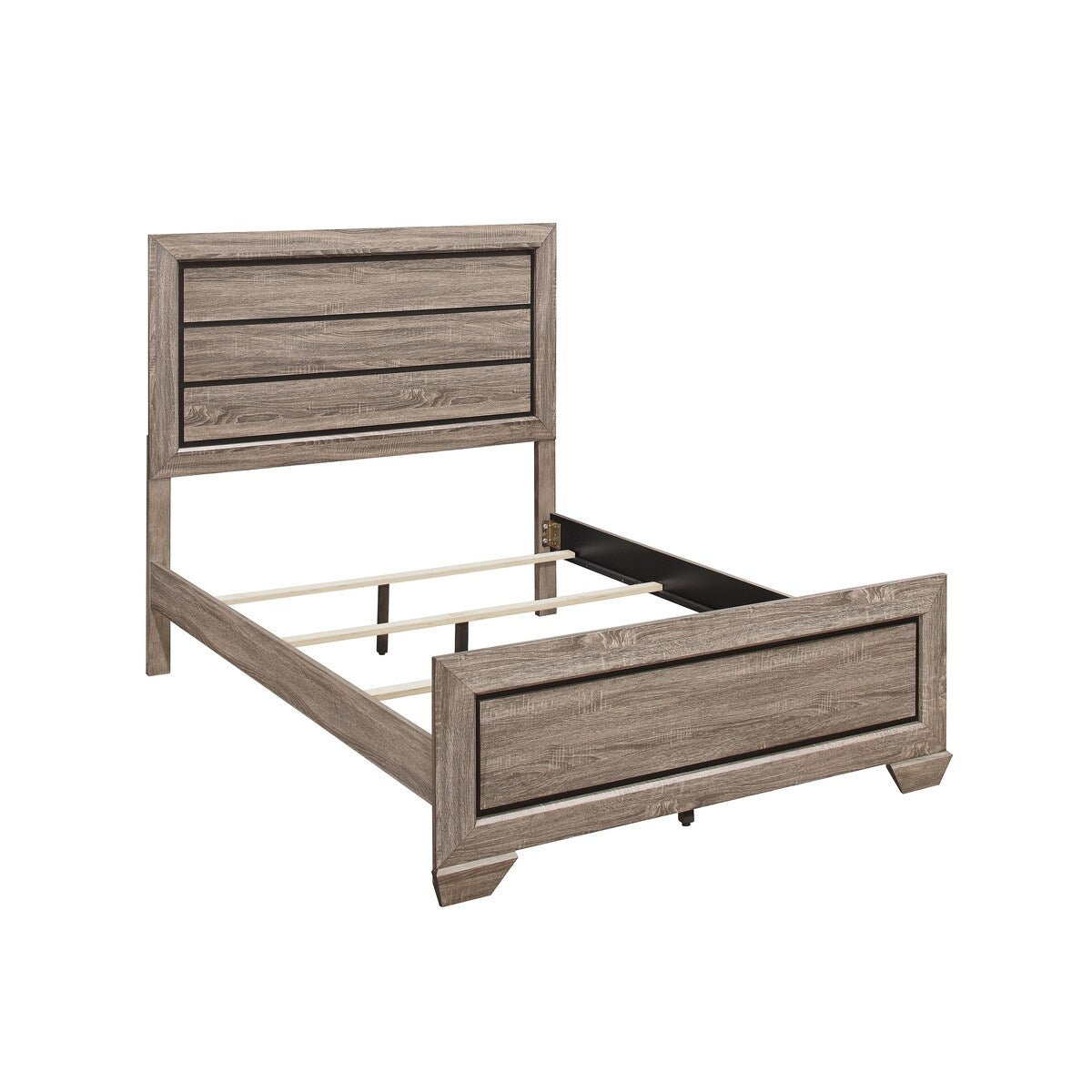 Federica 3 Piece Grayish Brown Panel Bedroom Set