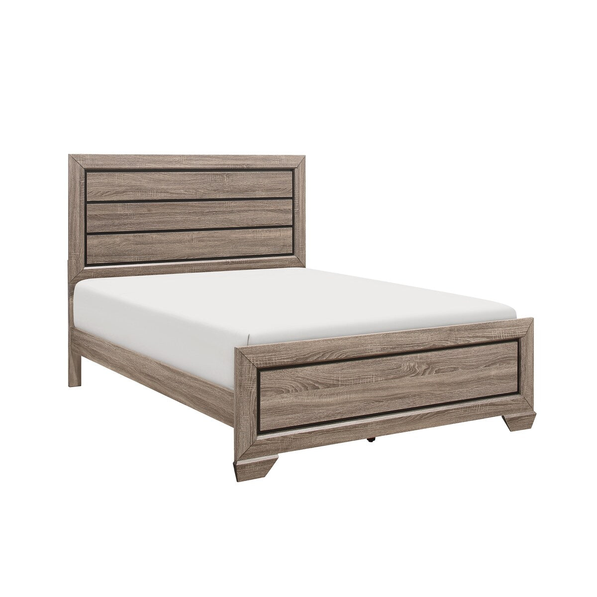 Federica 3 Piece Grayish Brown Panel Bedroom Set