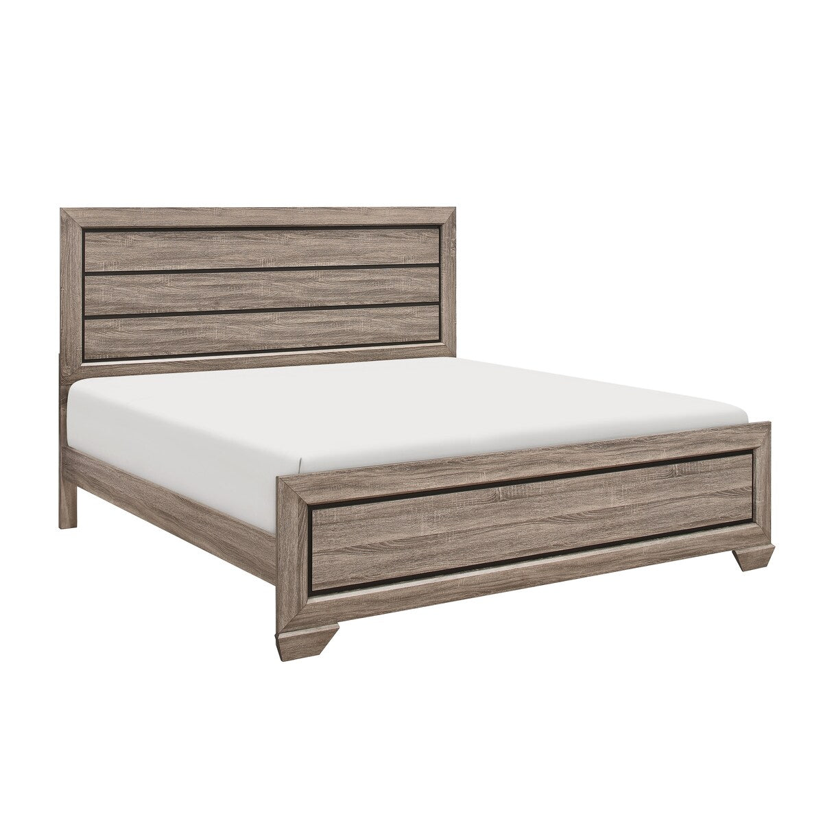 Federica 3 Piece Grayish Brown Panel Bedroom Set