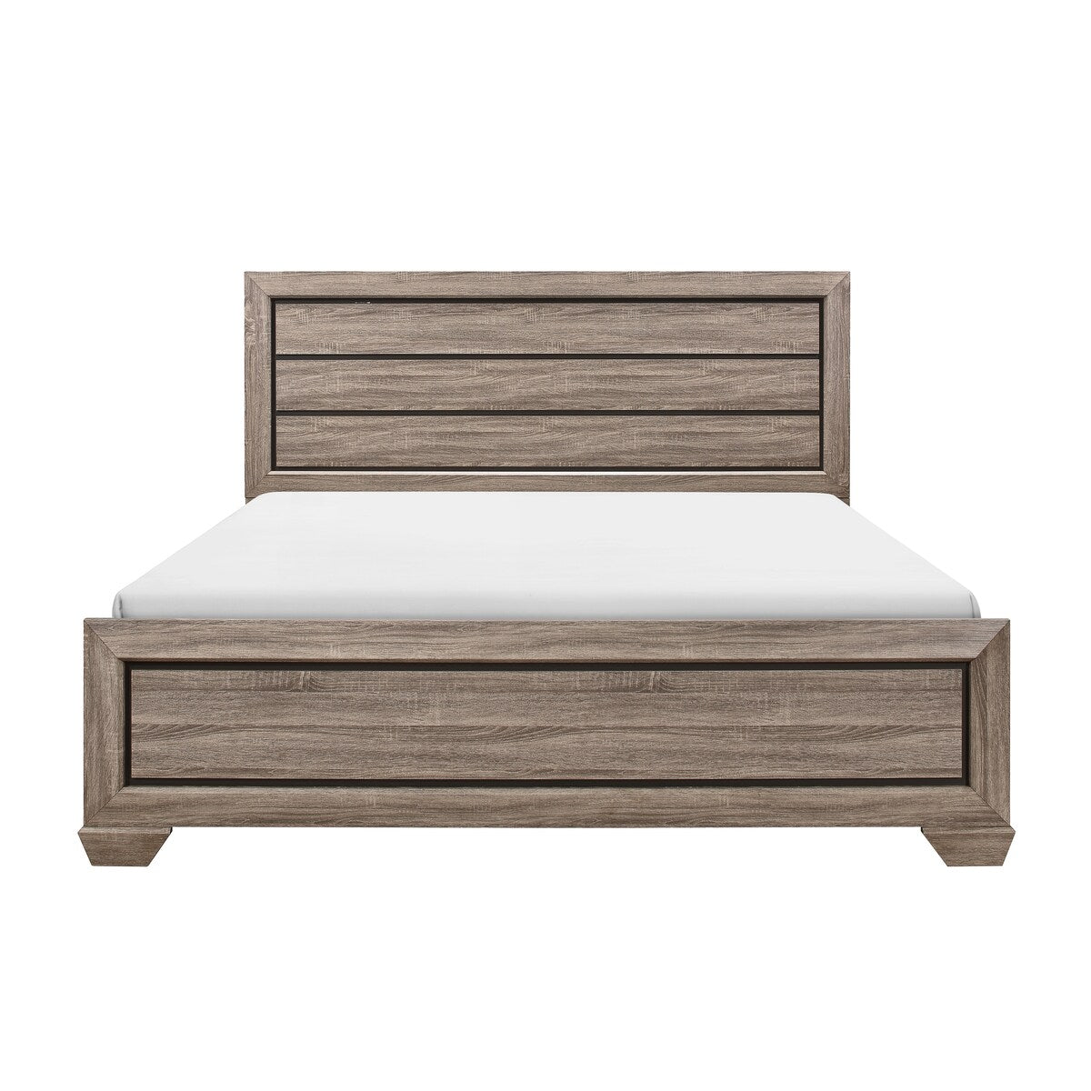 Federica 3 Piece Grayish Brown Panel Bedroom Set