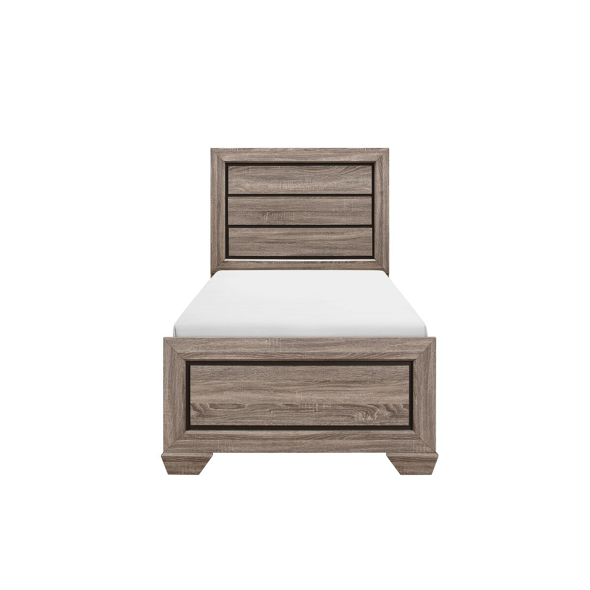 Federica 3 Piece Grayish Brown Panel Bedroom Set