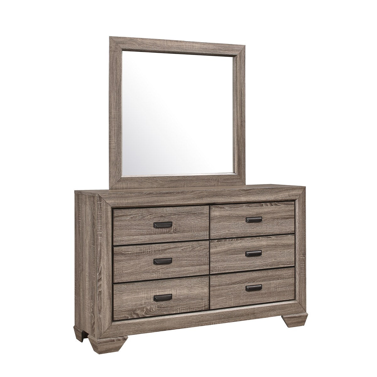 Federica 3 Piece Grayish Brown Panel Bedroom Set