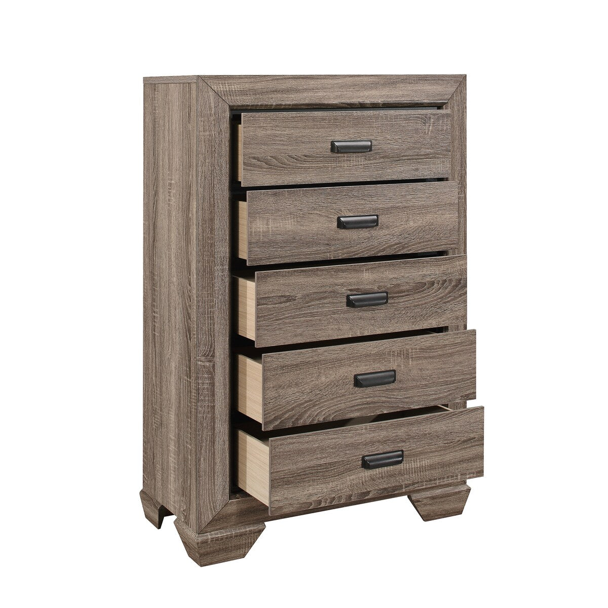 Federica 3 Piece Grayish Brown Panel Bedroom Set