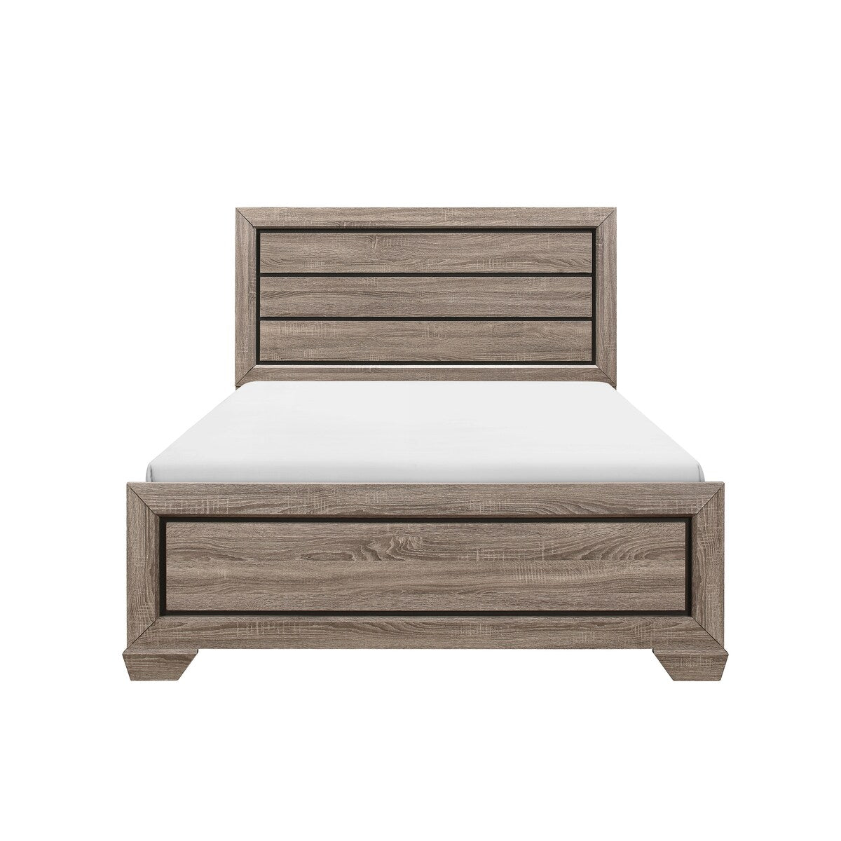 Federica 3 Piece Grayish Brown Panel Bedroom Set
