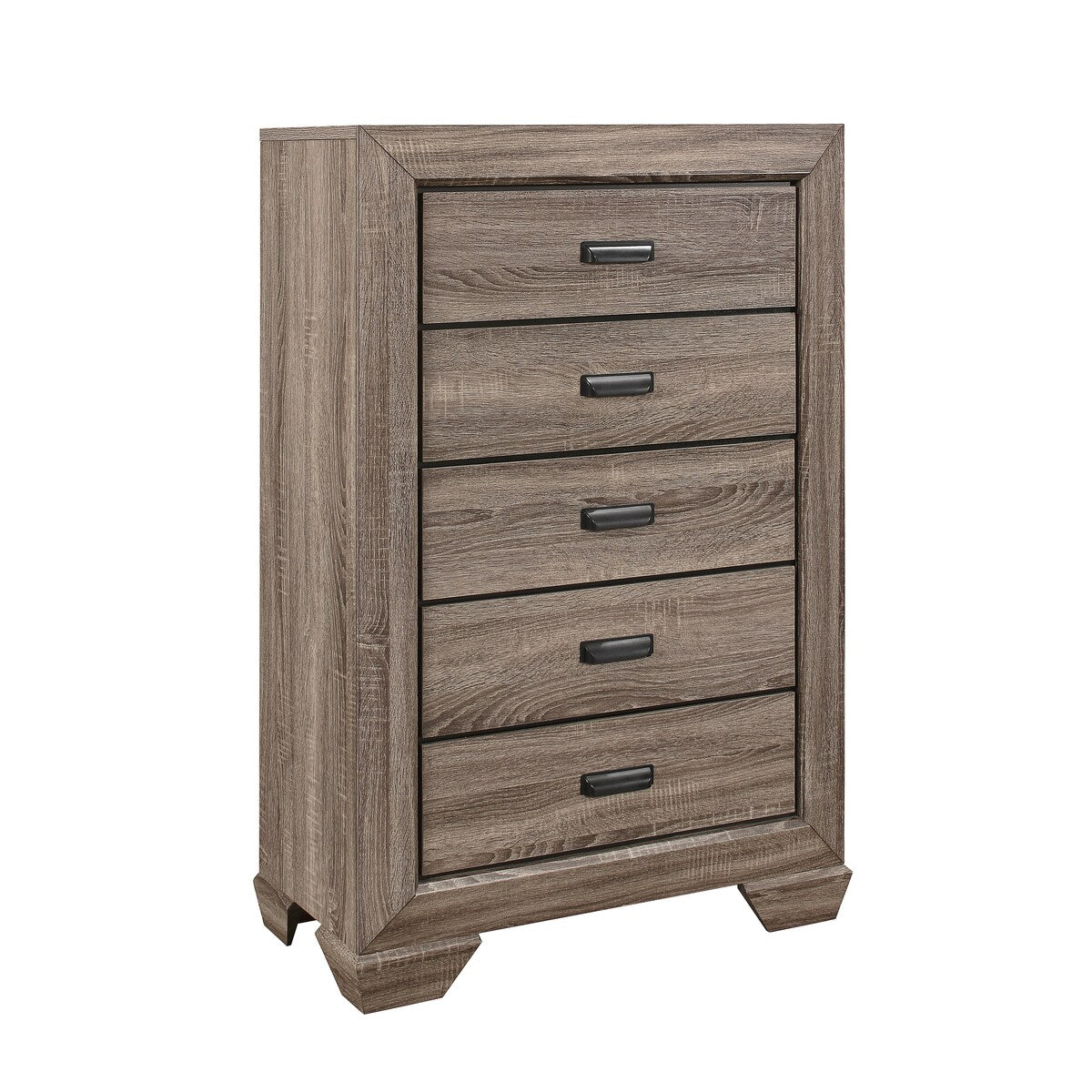Federica 3 Piece Grayish Brown Panel Bedroom Set