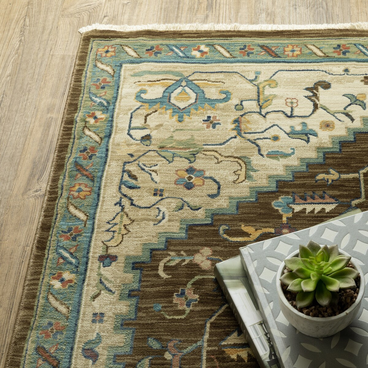 Style Haven Federica Bohemian Center Medallion Fringe Edge Area Rug