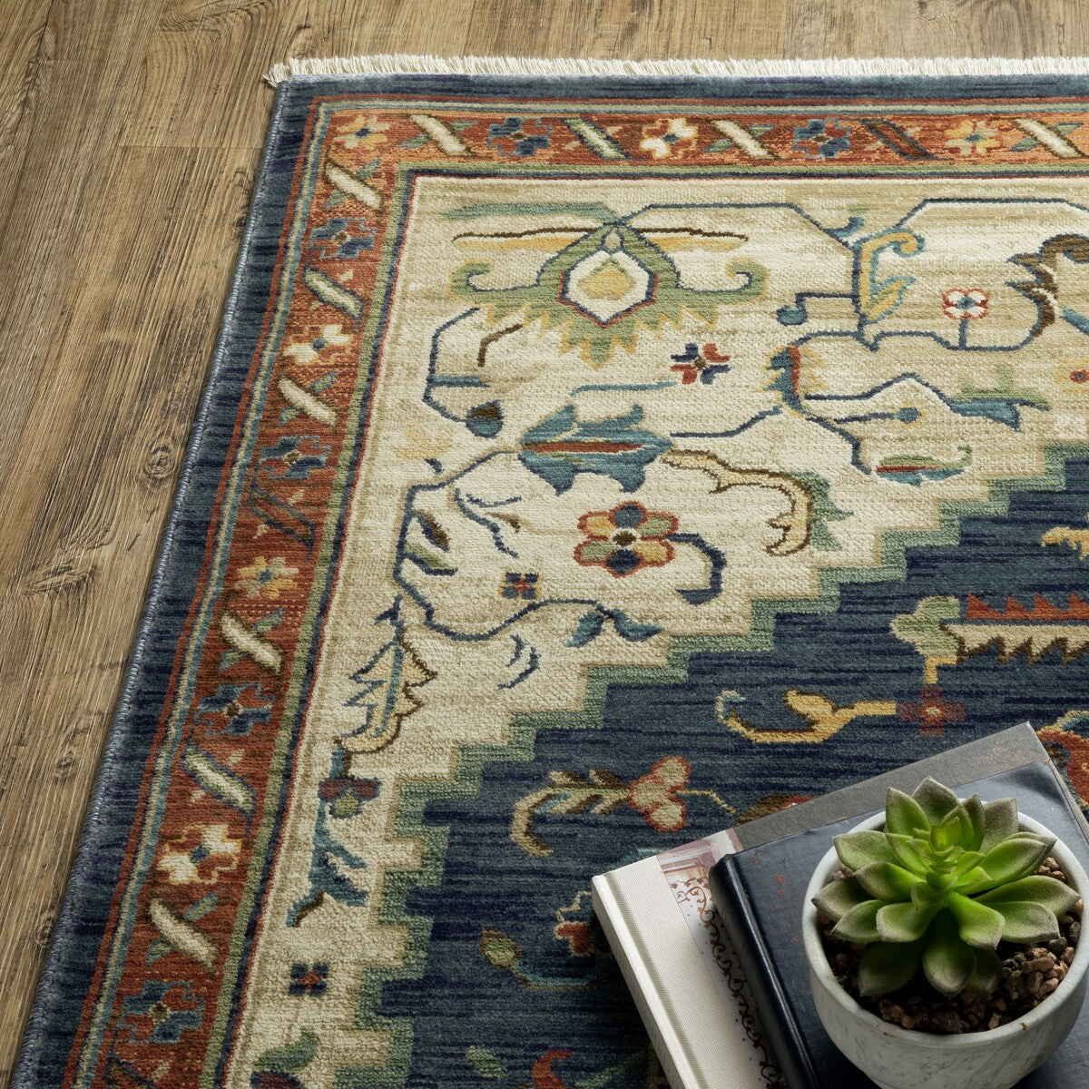 Style Haven Federica Bohemian Center Medallion Fringe Edge Area Rug