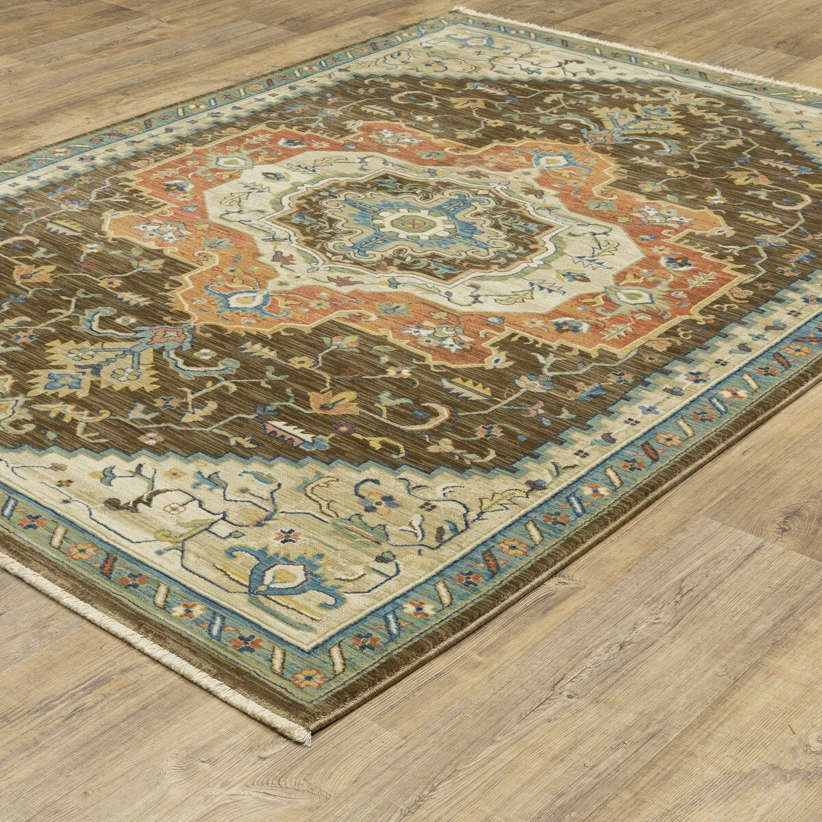 Style Haven Federica Bohemian Center Medallion Fringe Edge Area Rug