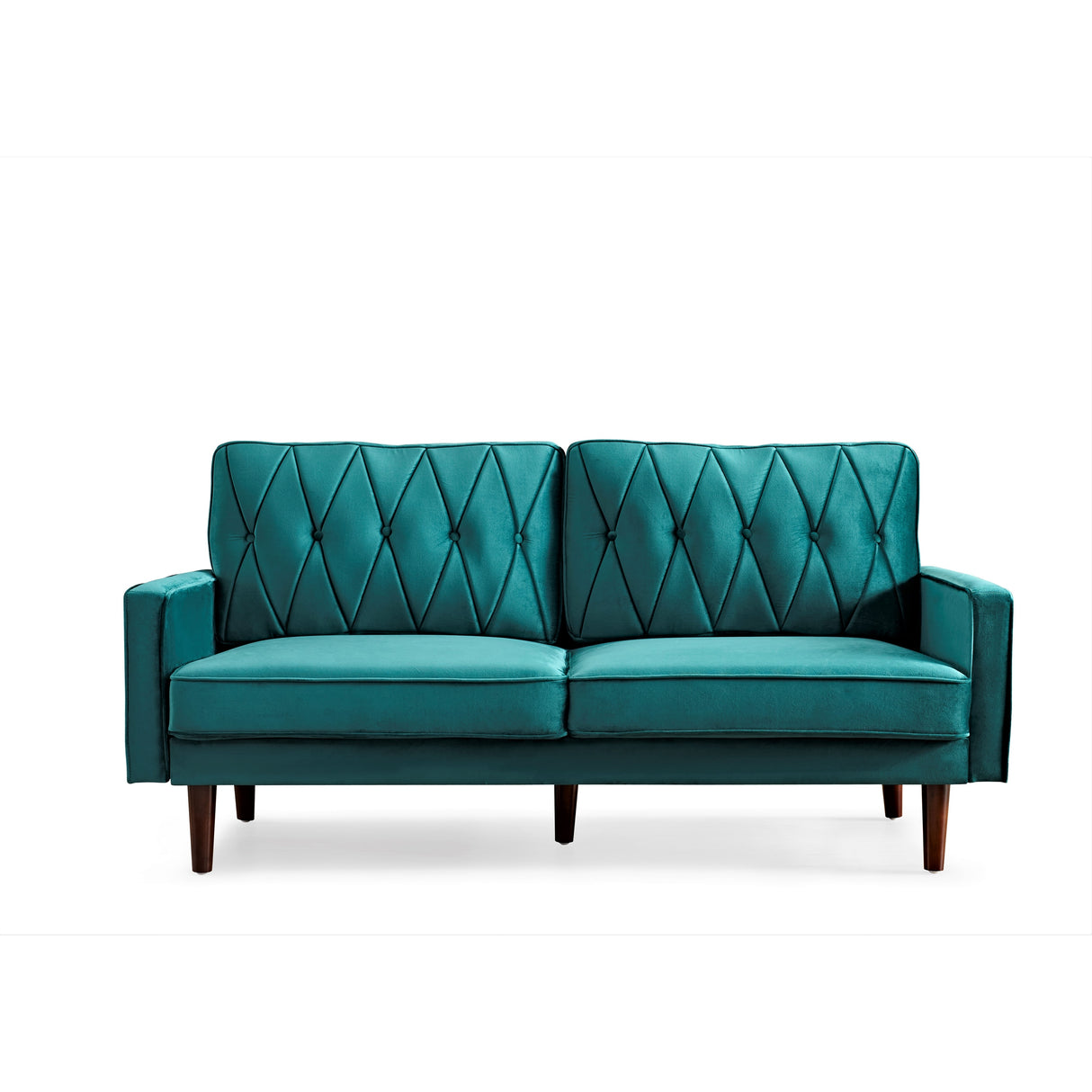 Feemster 69.3" Wide Velvet Tufted Cushion Back Sofa