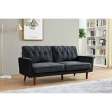 Feemster 69.3" Wide Velvet Tufted Cushion Back Sofa