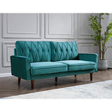 Feemster 69.3" Wide Velvet Tufted Cushion Back Sofa