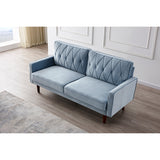 Feemster 69.3" Wide Velvet Tufted Cushion Back Sofa