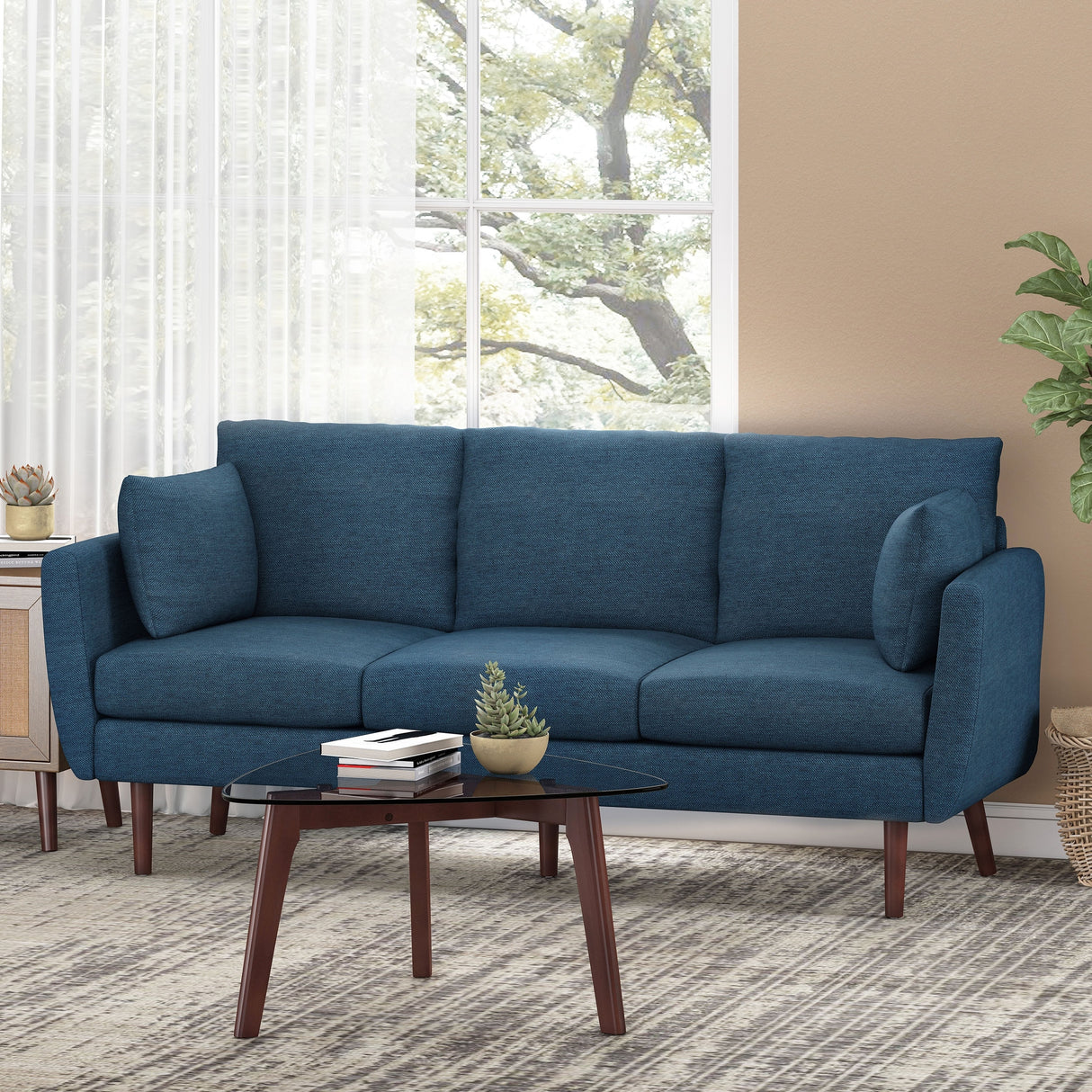 Feichko Pillow Back 3 Seater Sofa by Christopher Knight Home