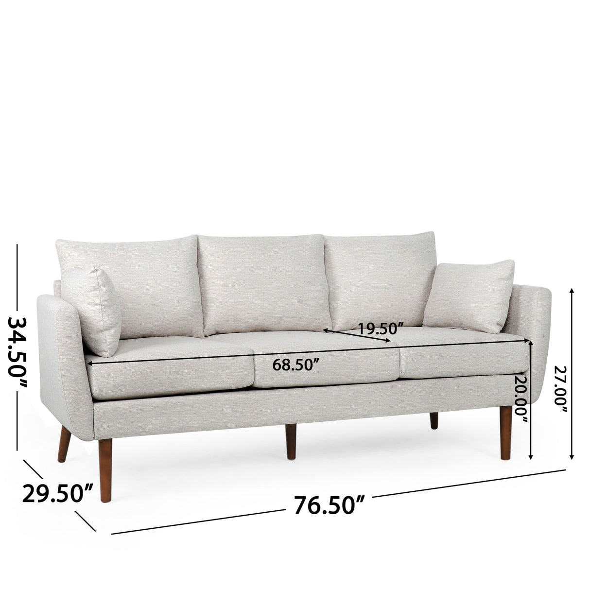 Feichko Pillow Back 3 Seater Sofa by Christopher Knight Home