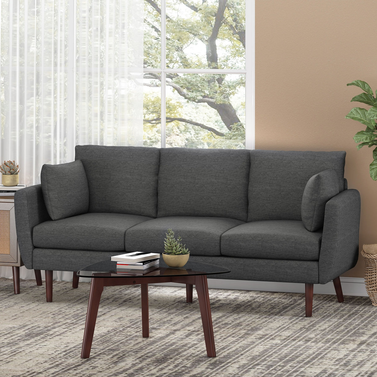 Feichko Pillow Back 3 Seater Sofa by Christopher Knight Home