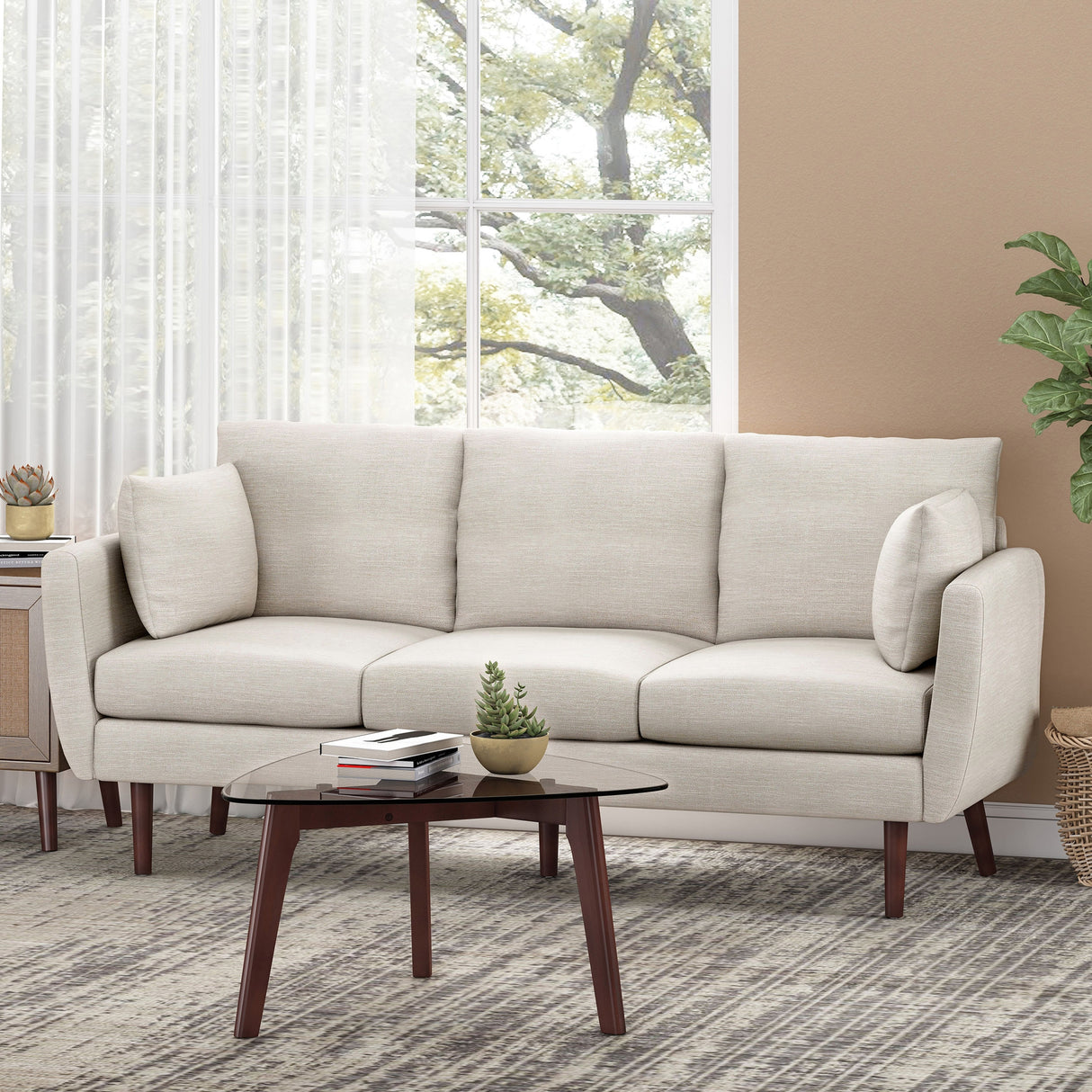 Feichko Pillow Back 3 Seater Sofa by Christopher Knight Home