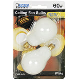 Feit Electric BP60A15C/W/CF 60 Watt White Ceiling Fan Light Bulb 2-count