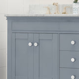 Feldspar 60'' Wood Double Sink Bathroom Vanity with Carrera Marble Top by Christopher Knight Home