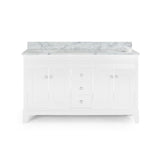 Feldspar 60'' Wood Double Sink Bathroom Vanity with Carrera Marble Top by Christopher Knight Home