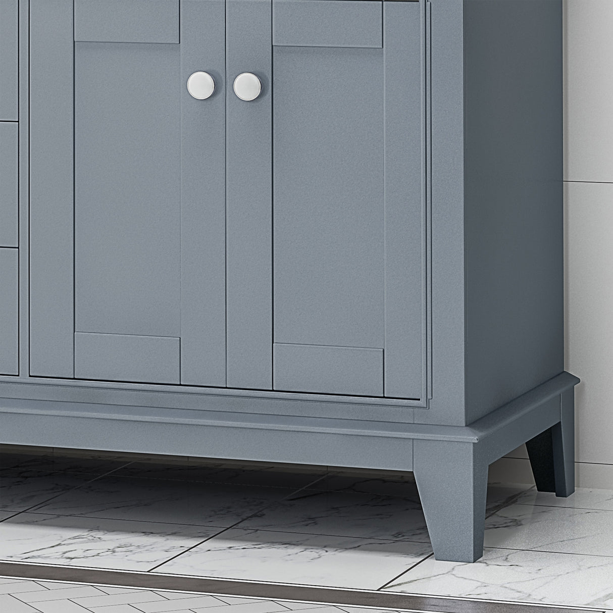 Feldspar 60'' Wood Double Sink Bathroom Vanity with Carrera Marble Top by Christopher Knight Home